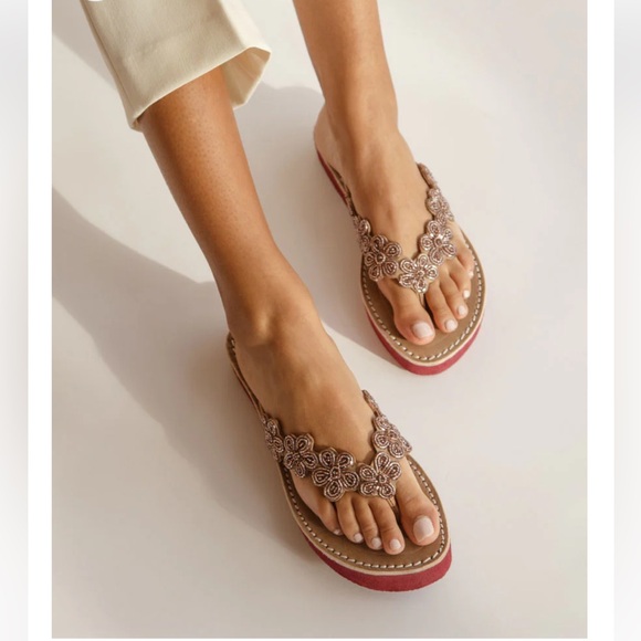 Free People New Laidback London Conley Leather Sandal Silky Pink Best seller 🌸☀️ - Picture 3 of 8